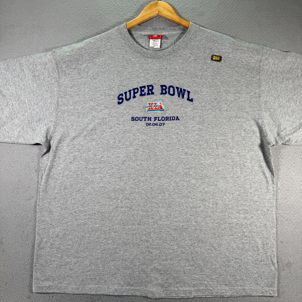 Vintage Super Bowl XLI T-Shirt Mens 2XL Gray South Florida NFL Football 2007 - Picture 1 of 11